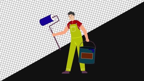 Boy Painting | Alpha channel