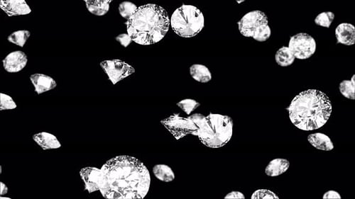 Falling Diamonds Beautiful Seamless . Green Screen.