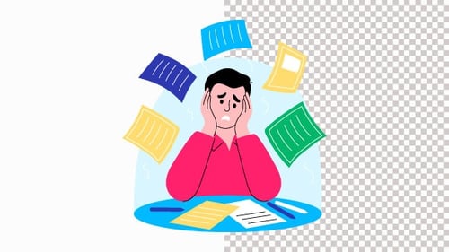 Project Failure And Confusion Concept Animation Alpha Channel