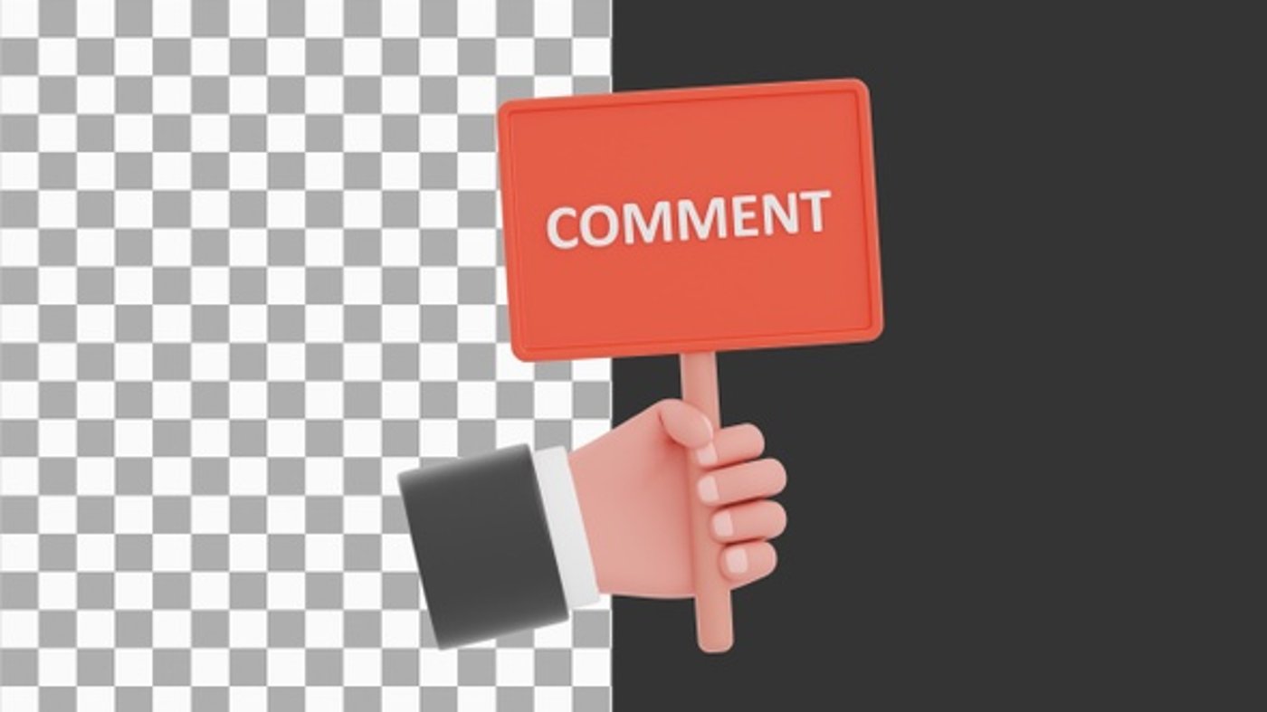 3D Animation of Hand Holding Comment Sign | Alpha Channel, Elements ...