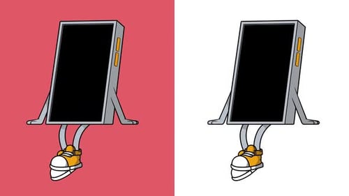 Pack Of 2 Smartphone Characters On Alpha And White Loop