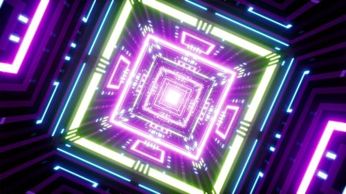 Quadratisches Event Vj Loop in fluoreszierender Farbe