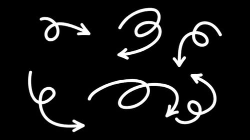 Hand Drawn White Arrow Elements Pack Animation