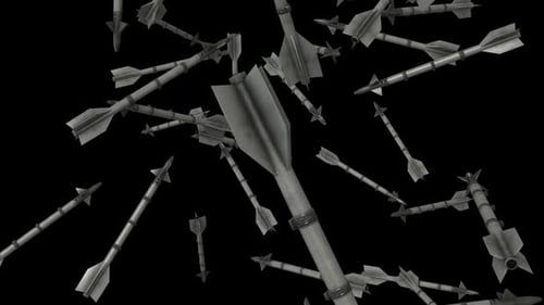 Falling 3D Missiles Seamless Loop