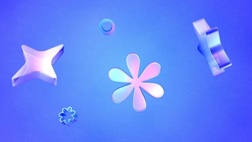 Holographic Abstract Geometric Shapes Animation Loop Background