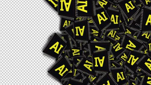 Paquete de microprocesadores de IA con transición en Alpha Channel, en bucle