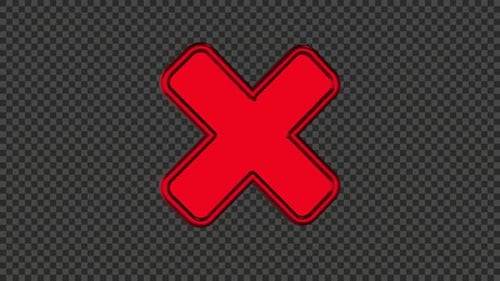 Animación 3D del icono de cancelación