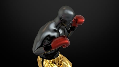 3D Animated Boxer Training and Punching Loop