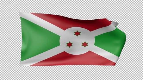 Realistic Waving Burundi Flag Loop