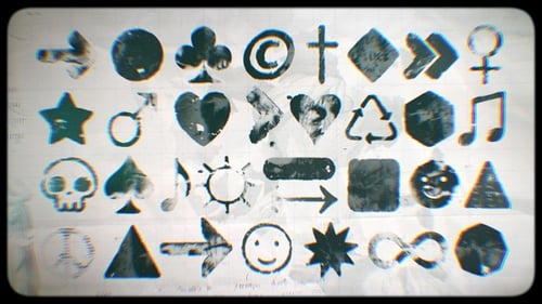 Printed Grunge Symbols & Icons