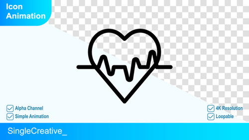 Animated Heartbeat Pulse Line Icon