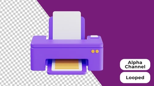 3D Animated Printer | Alpha Channel