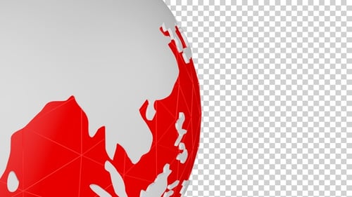 3D Globe Seamlessly Rotating Red V3