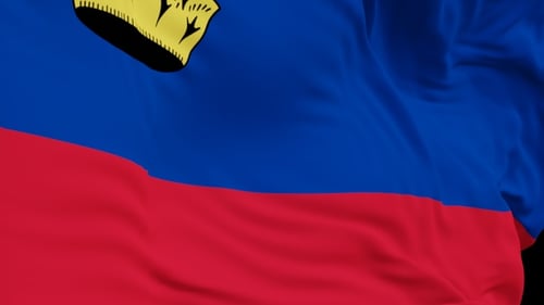 The Liechtenstein with alpha channel waving in the wind in slow mo