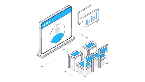 Online Conference Isometric Animation Alpha Channel