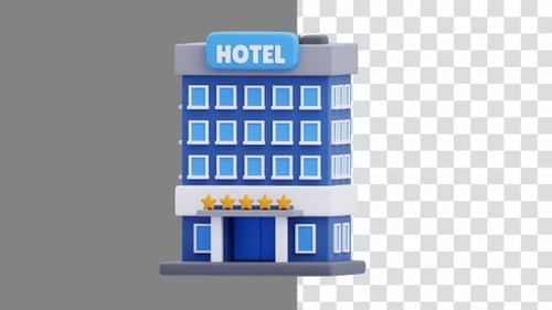 3D Animation of Hotel Building | Alpha Channel