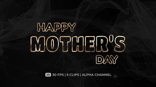 Happy Mother's Day Animated Text Reveal Pack with Glowing Color Variants