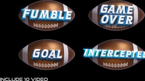 American football game pop up text on alpha part 2