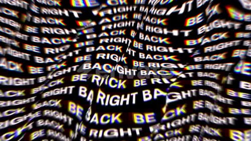 Animación de texto de fondo Be Right Back