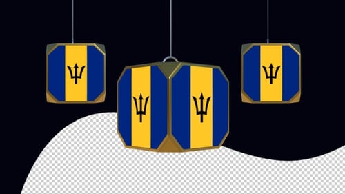 Animated 3D Barbados Flag Geometric Transformation