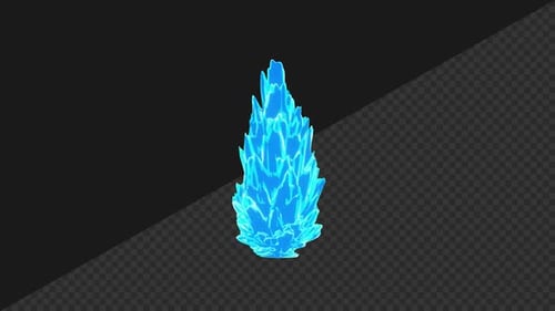 Blue Futuristic Crystal Energy Fire Loop Element