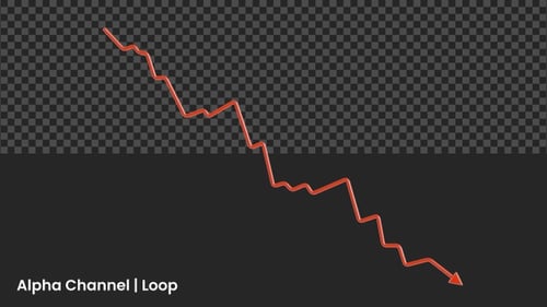 3D Red Arrow Down Animation | Alpha Loop