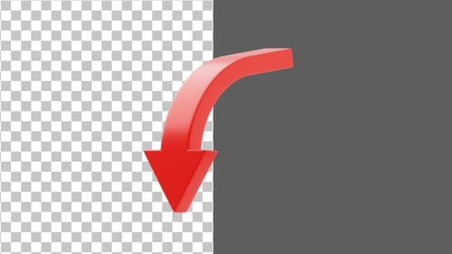 3D Down arrow | Alpha Channel