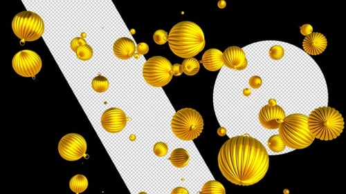 Golden Ornate Spheres Floating Loop Background