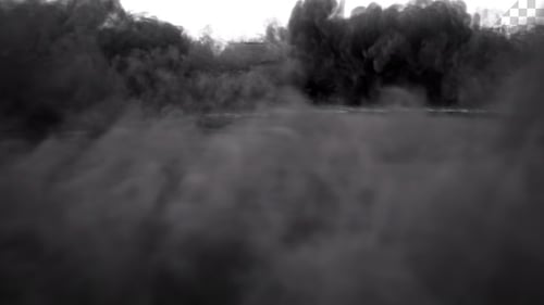 Explosion With Expanding Dark Smoke Shockwave V4