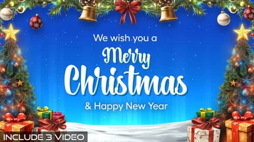 Merry Christmas And Happy New Year Festive Background