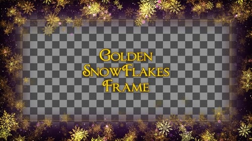 Golden Snowflakes Frame Overlay
