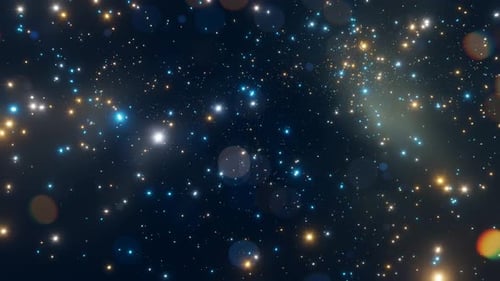 Star rain. Abstract motion background shining colorful particles. Shimmering Glittering Particles