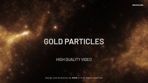 Fluid Golden Shimmering Particles Background