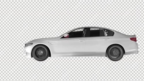 Speeding White Car Alpha Channel