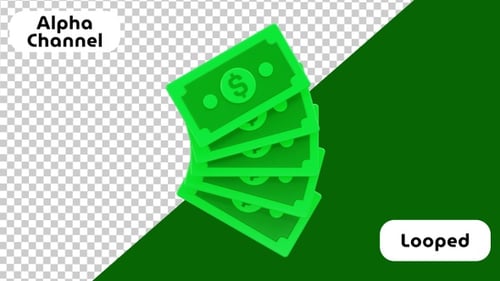 3D Animation of Money Stack for Wealth | Alpha Channel