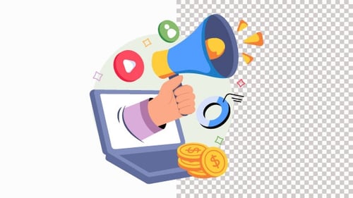 Digital Marketing Animation Alpha Channel