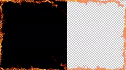 Animated Fiery Frame Overlay with Alpha Channel