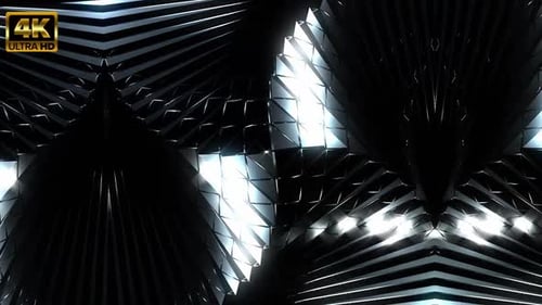 Abstract Dark Geometric Light Tunnel Motion Background