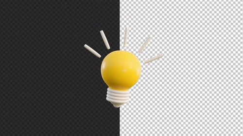 Modern 3D Animated Lightbulb Idea Icon