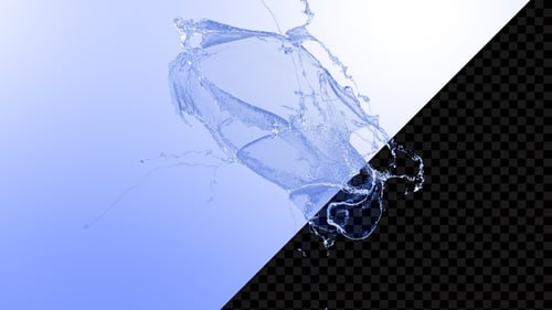 Collision Of Streaming Blue Clean Water Splash V4