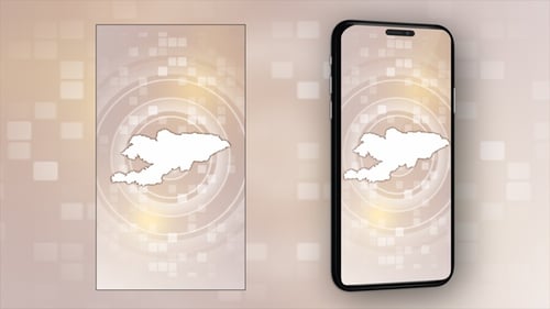 Digital Map Outline Animation with Modern Tech Background