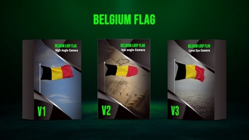 Realistic Waving Belgian Flag Animation Pack