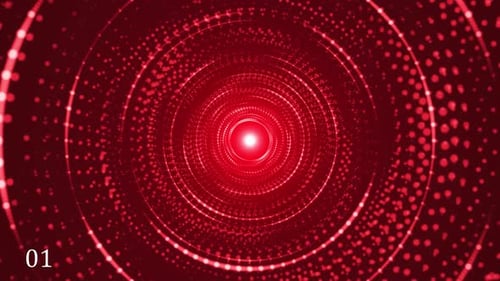 Digital Particle Tunnel Background Loop with Glowing Dots