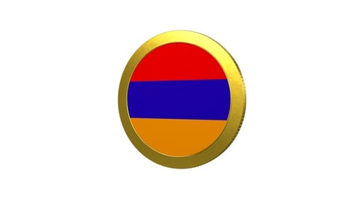 Armenia Flag With Gold Coin Loop Alpha