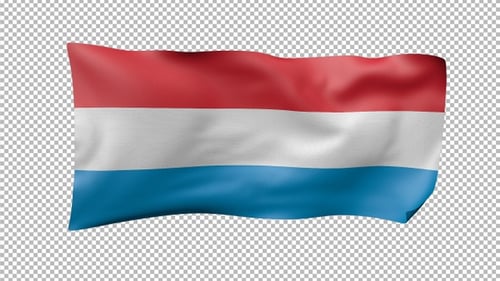 Realistic Waving Flag of Luxembourg Animation
