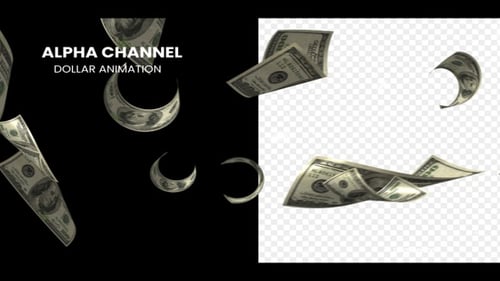 3D Dollar Flying