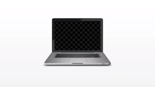 Animated 3D Laptop Opening Screen with Alpha Channel