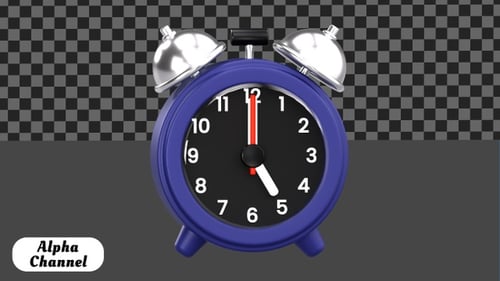 Fast Passing Time Alarm Clock 3D Animation | Alpha Channel