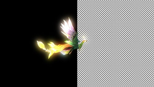 Phoenix Bird fliegt von links nach rechts, Alpha Channel