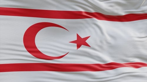 Realistic Waving Flag of Northern Cyprus Loop Animation